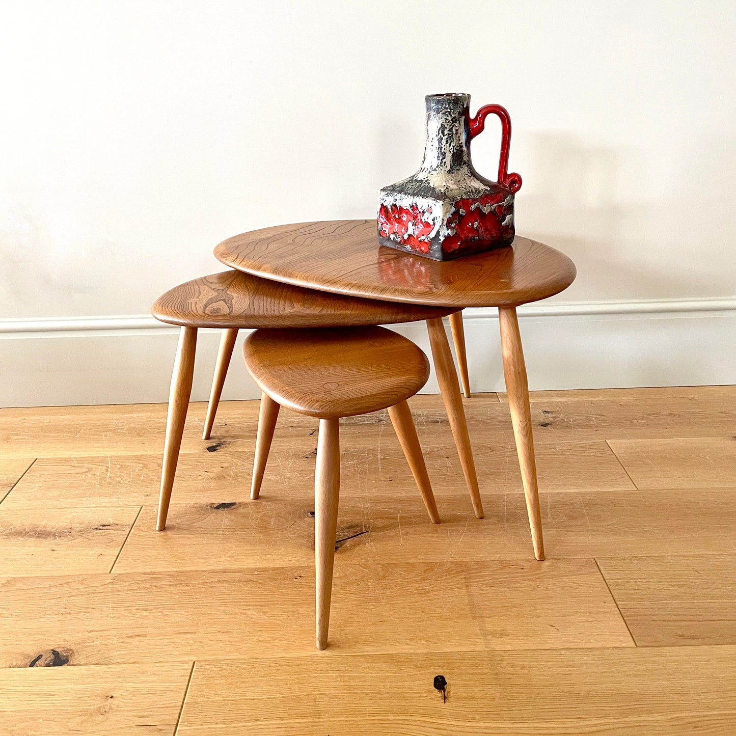 Ercol Blonde Pebble nest of tables No 354