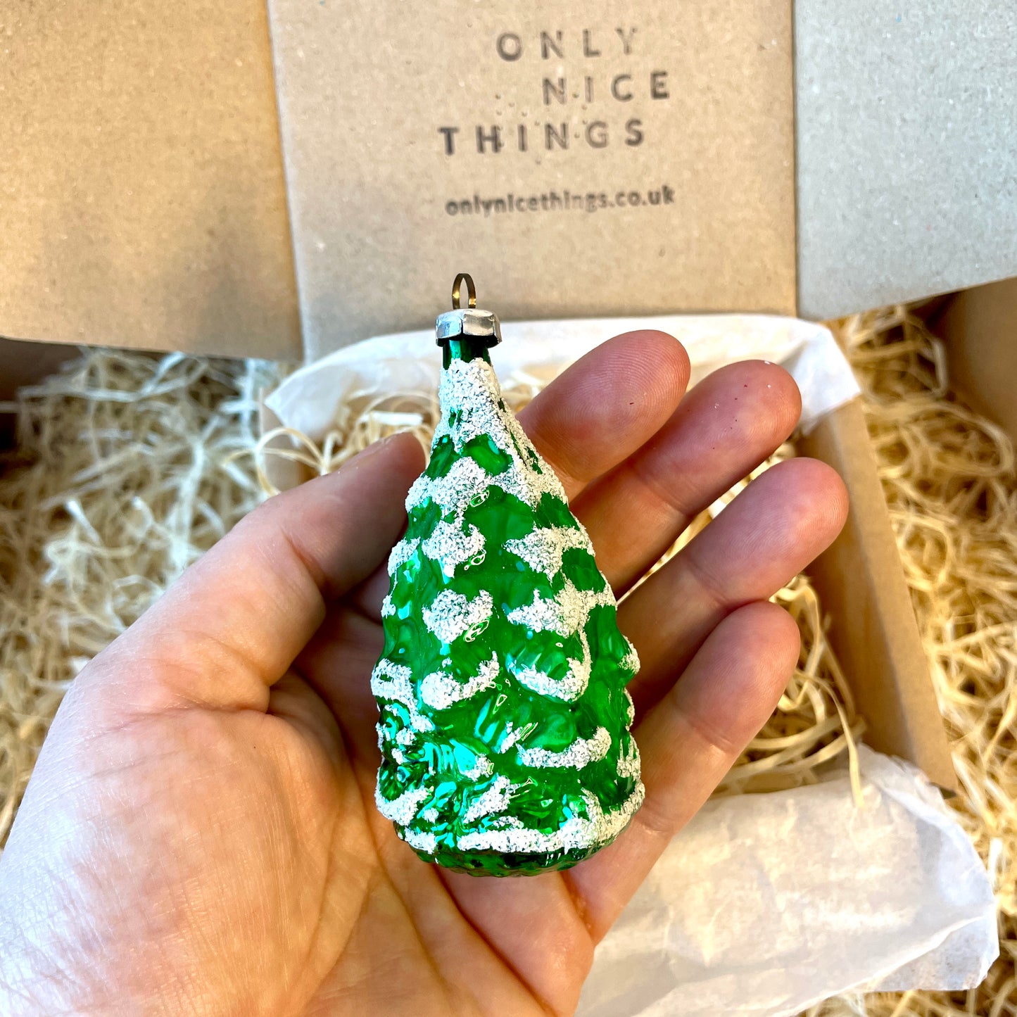 Large vintage Christmas tree shaped bauble