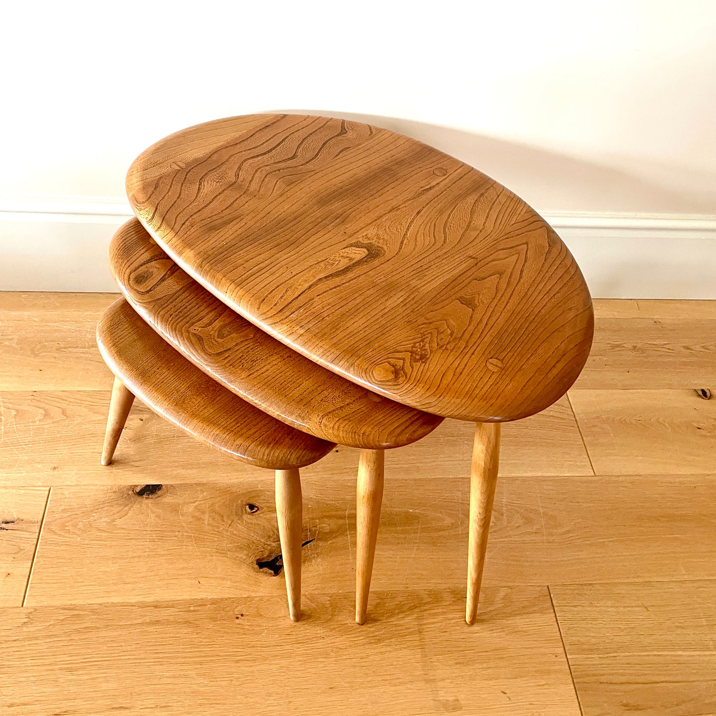 Ercol Blonde Pebble nest of tables No 354