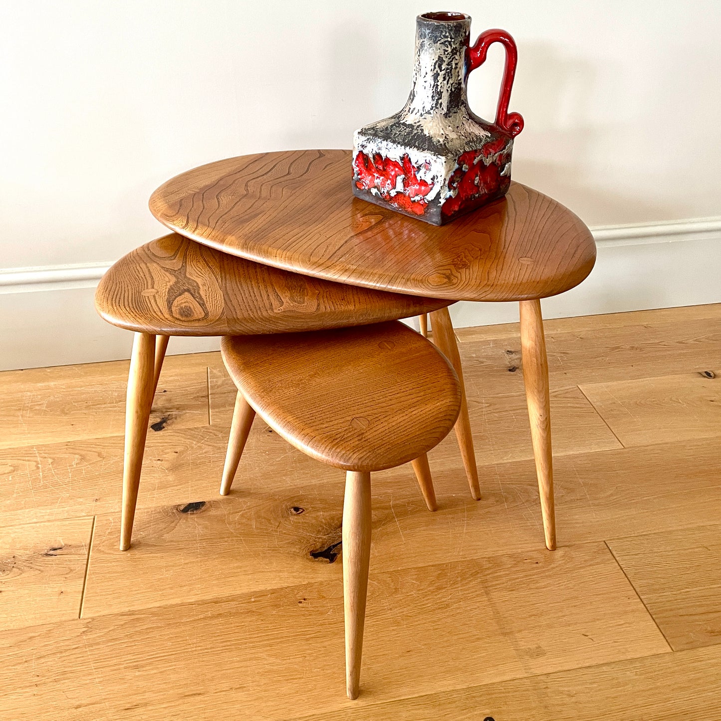 Ercol Blonde Pebble nest of tables No 354