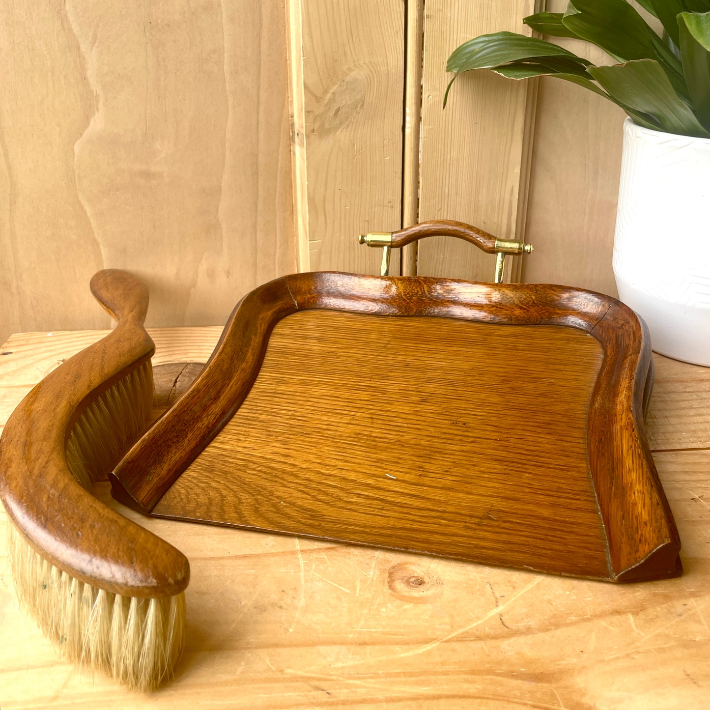 Antique Edwardian Crumb dustpan and brush