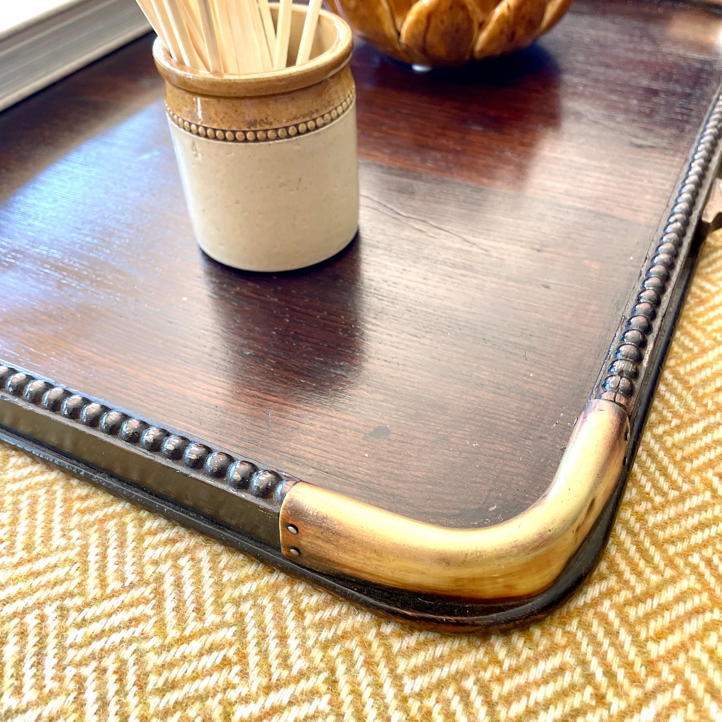 Large Vintage Hardwood Tray