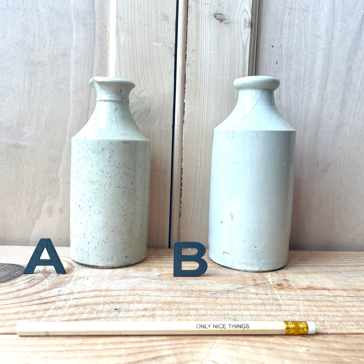 Small vintage stoneware bottles