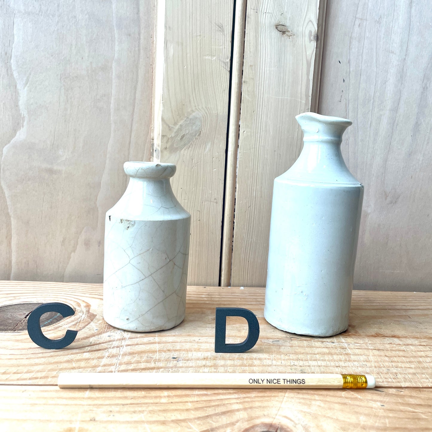 Small vintage stoneware bottles