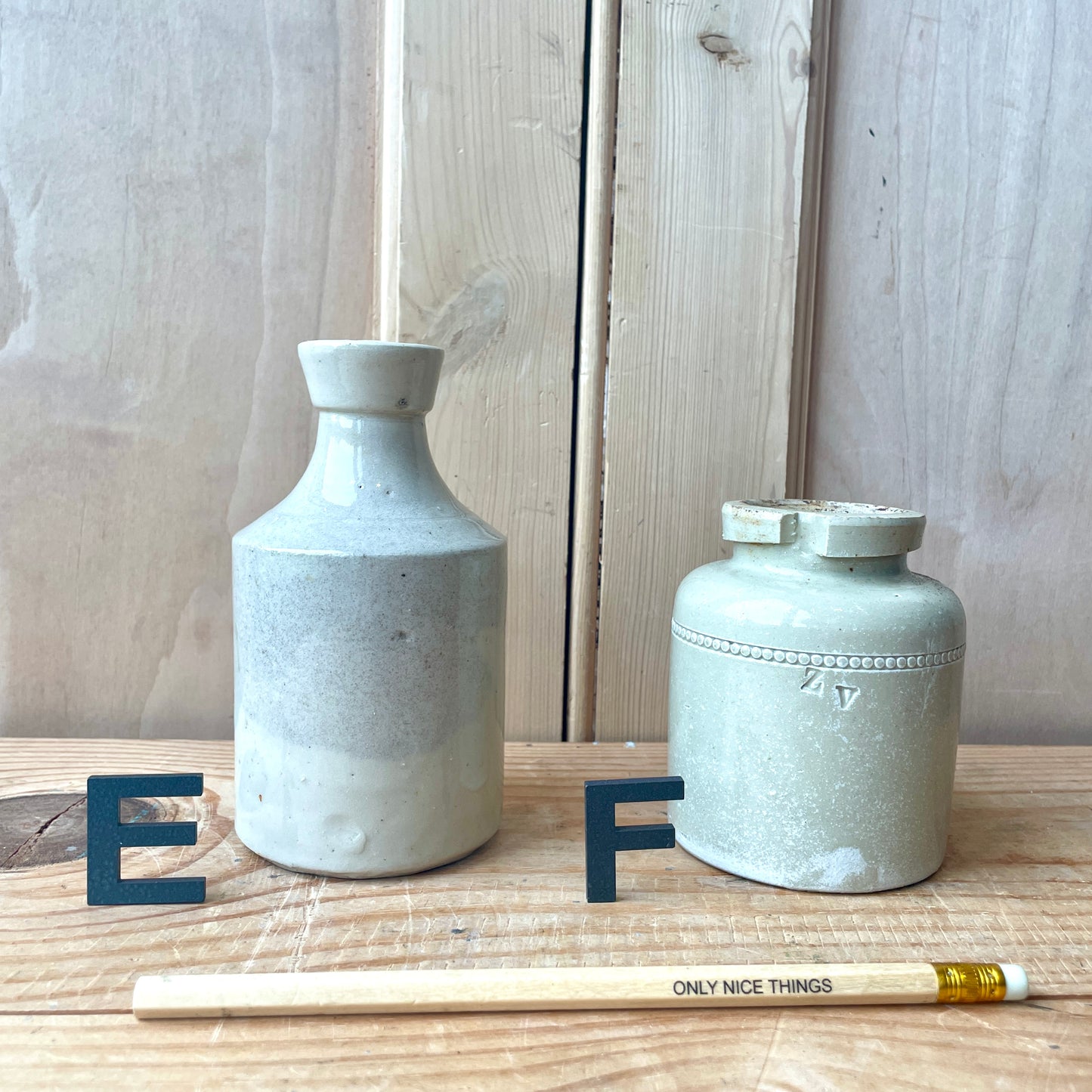 Small vintage stoneware bottles