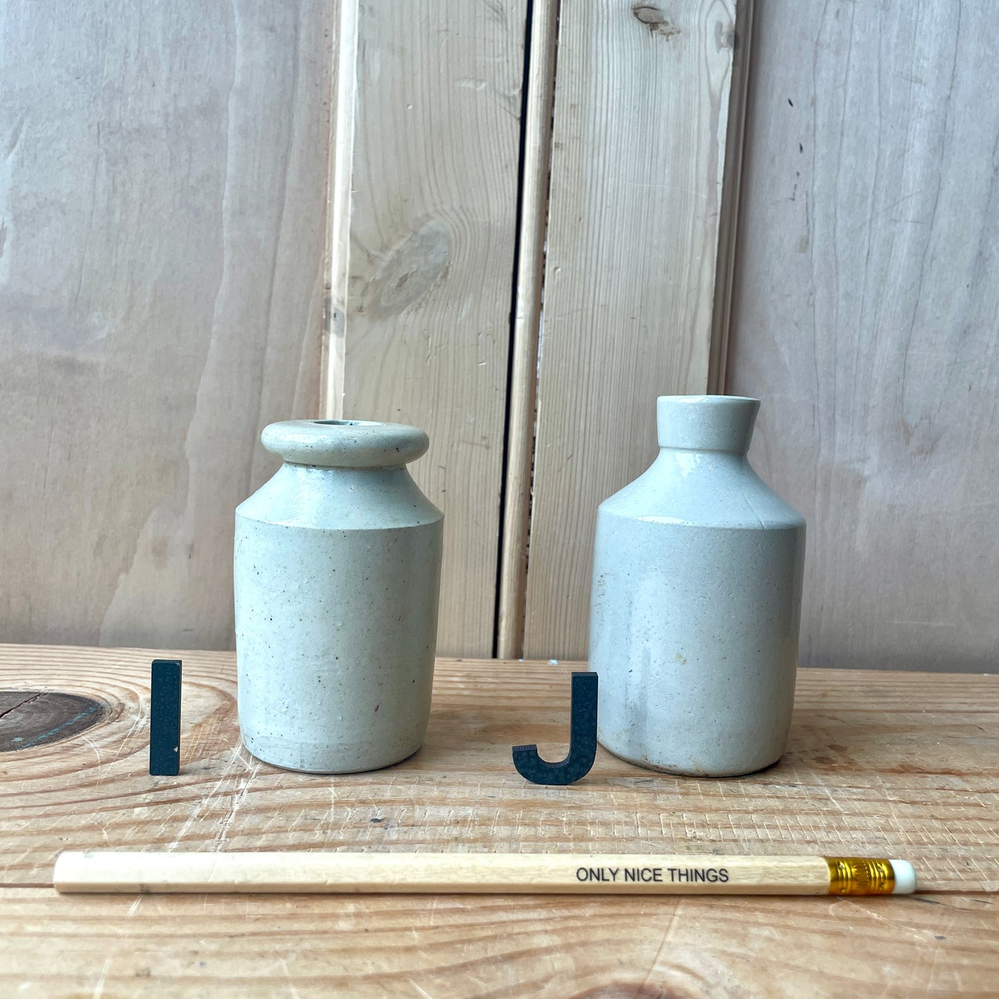 Small vintage stoneware bottles