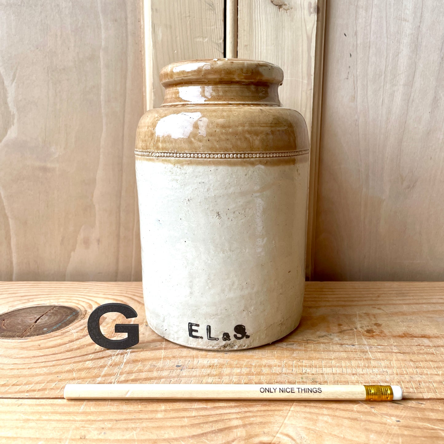 Vintage stoneware jars