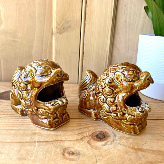 Small Vintage Chinese Lion/Foo Dog Incense Burners