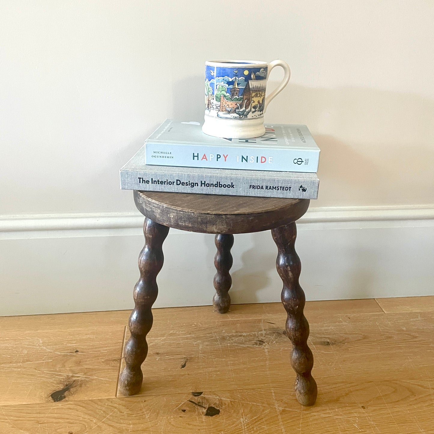 Small Vintage French Tripod  Bobbin Stool