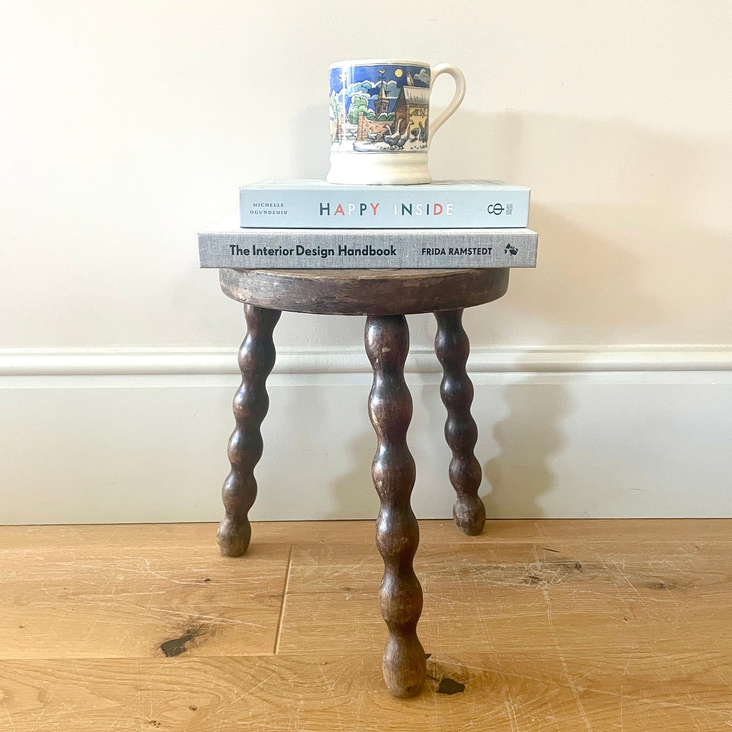 Small Vintage French Tripod  Bobbin Stool