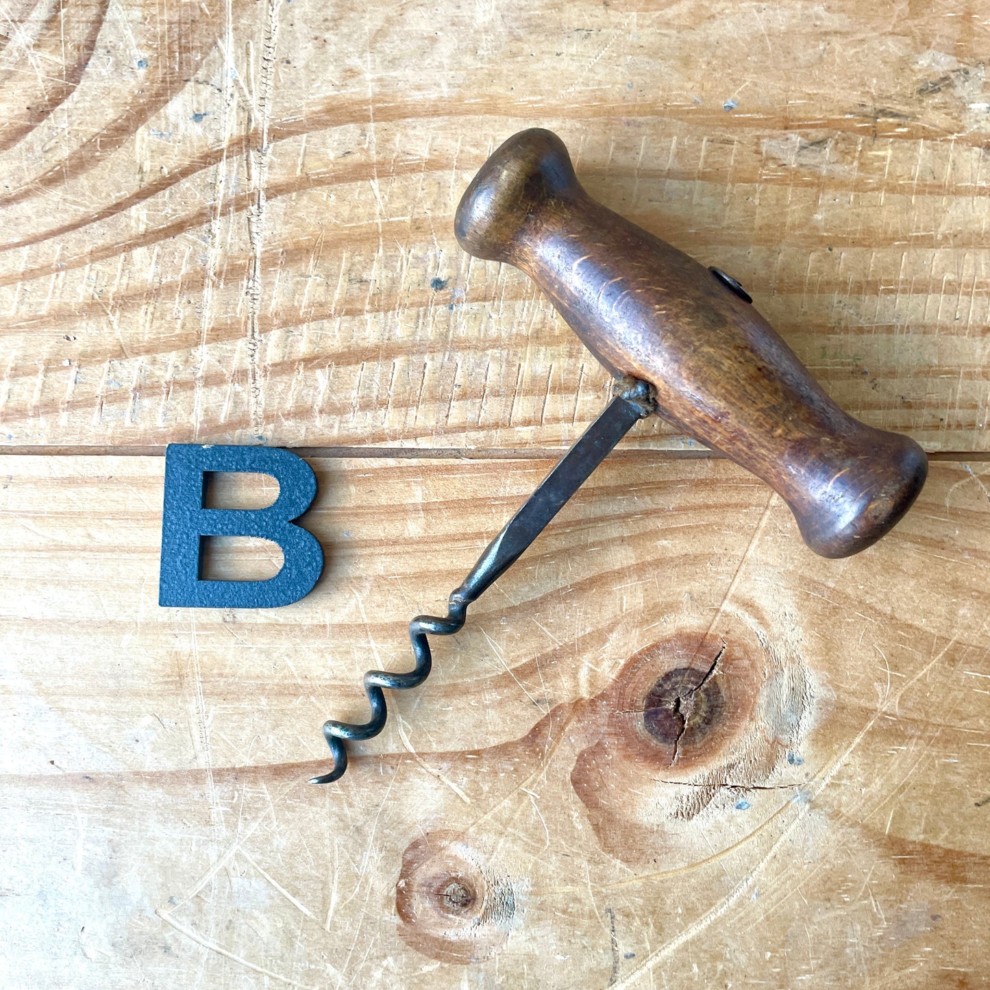 Vintage wooden corkscrew