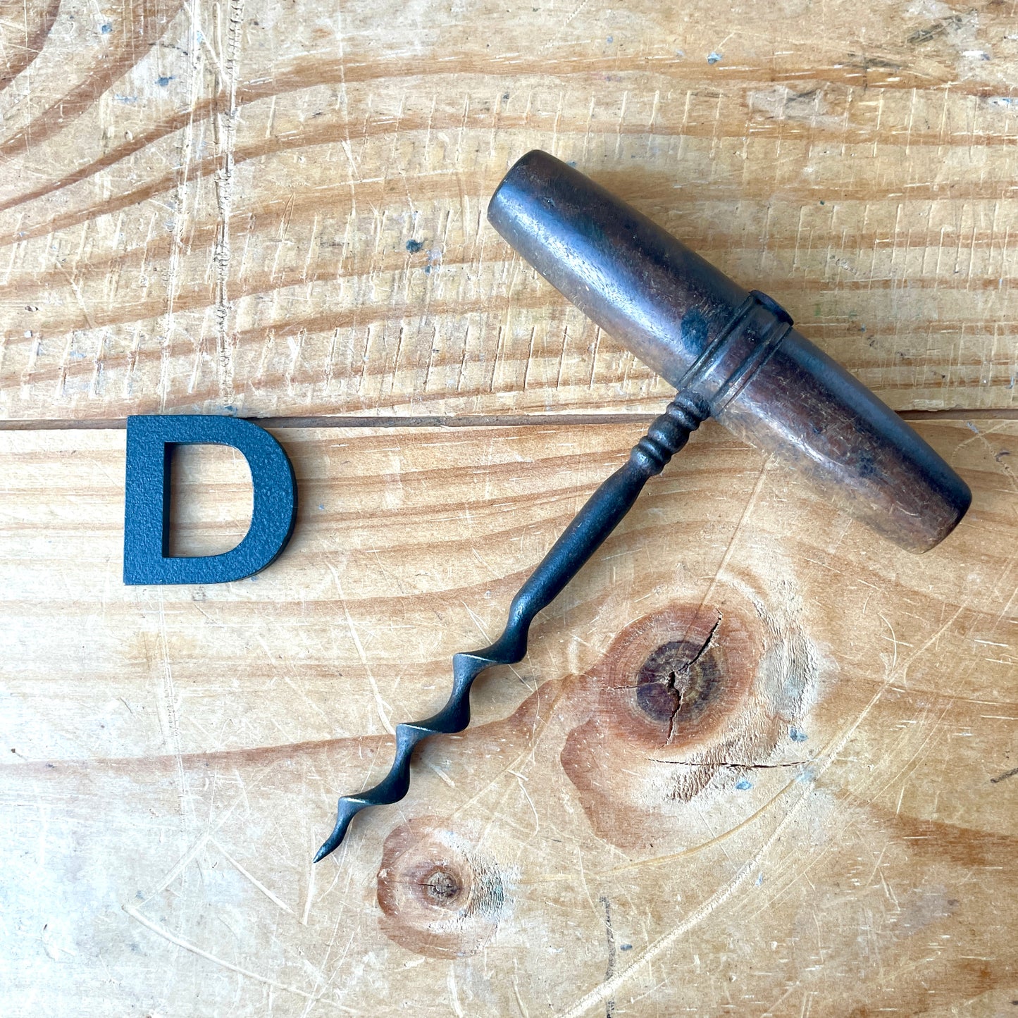 Vintage wooden corkscrew