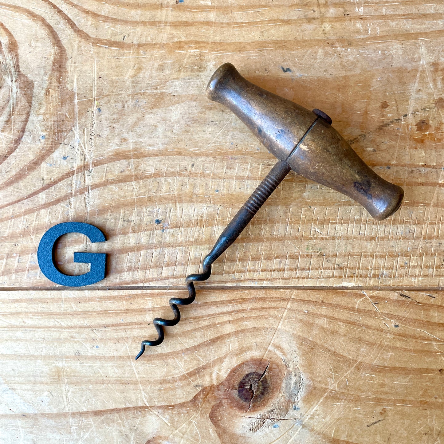 Vintage wooden corkscrew