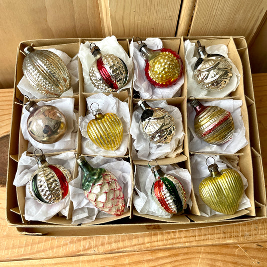 Twelve early vintage baubles