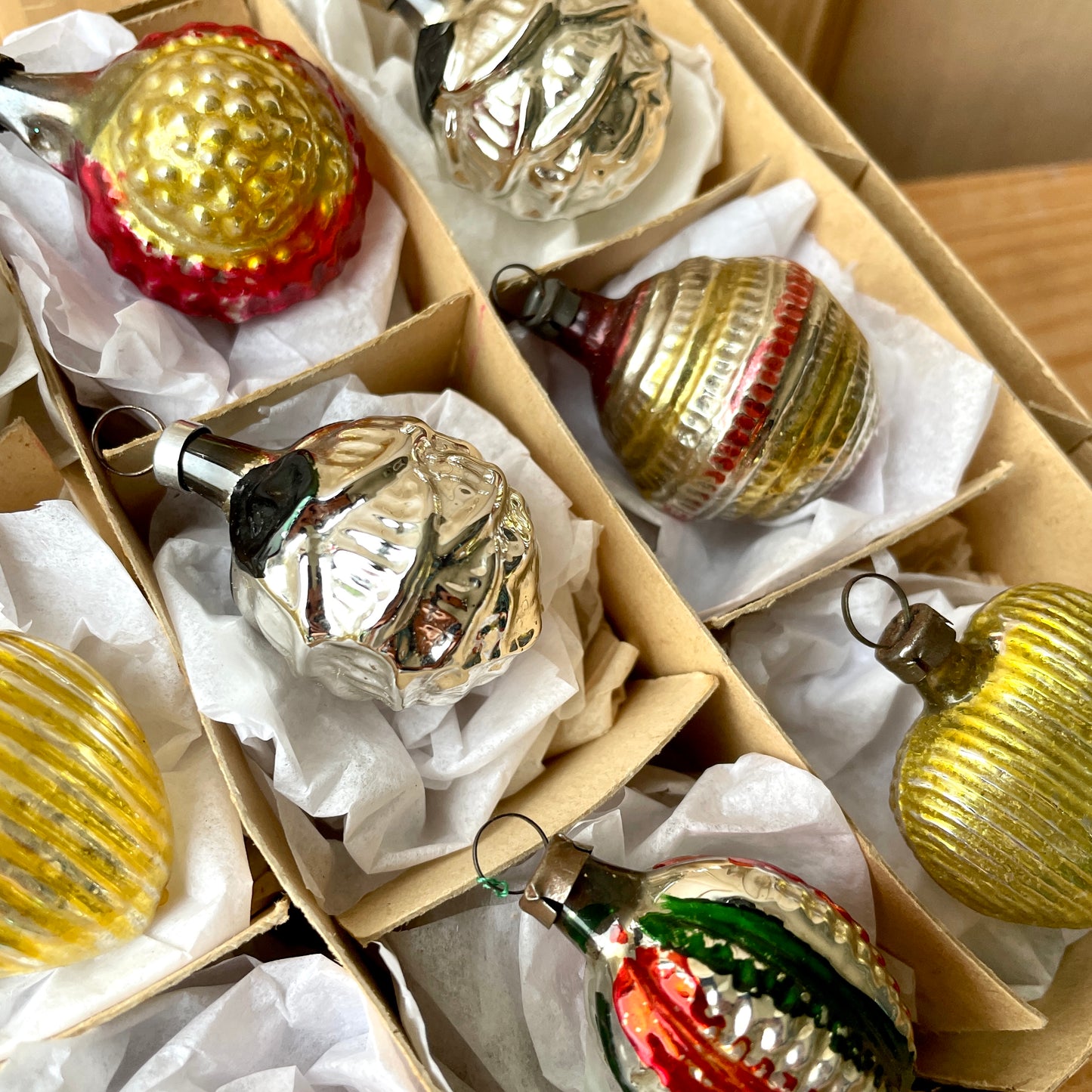 Twelve early vintage baubles