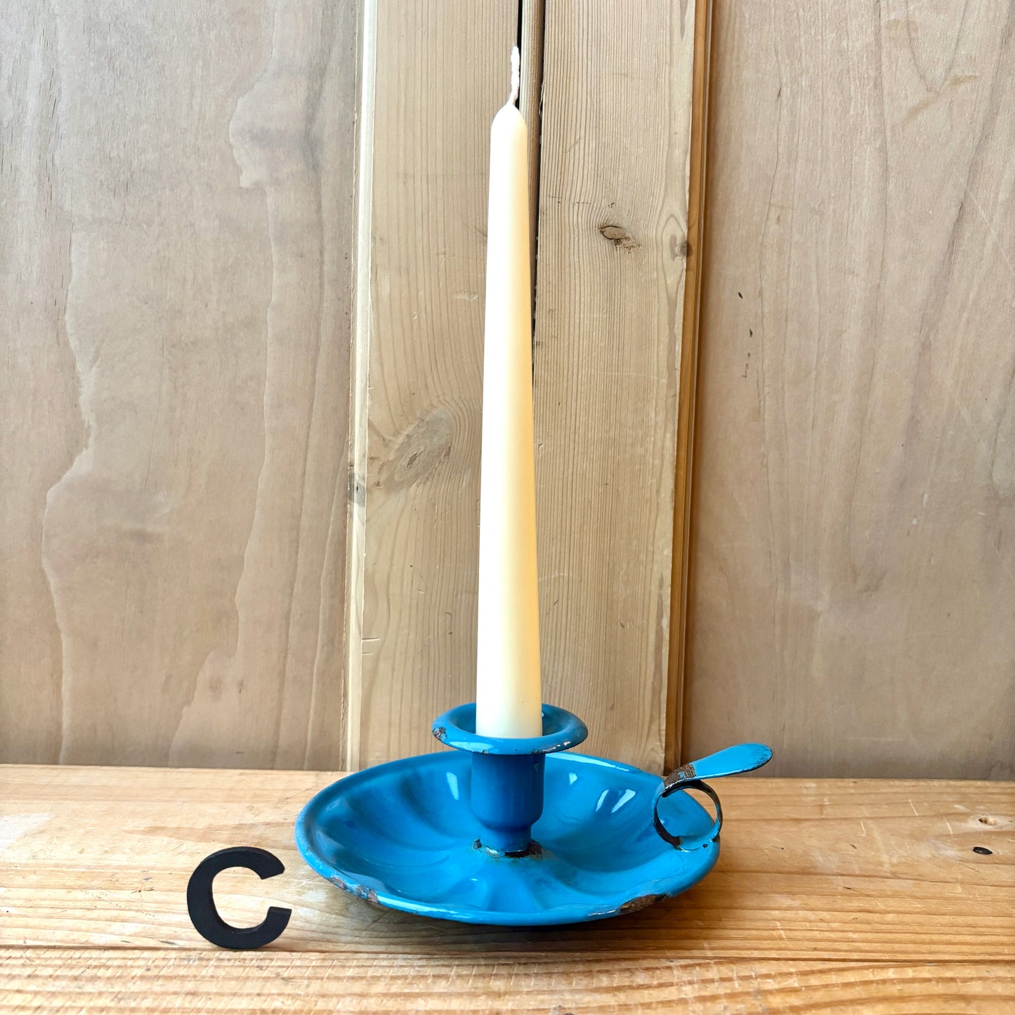 Vintage enamel candle holders