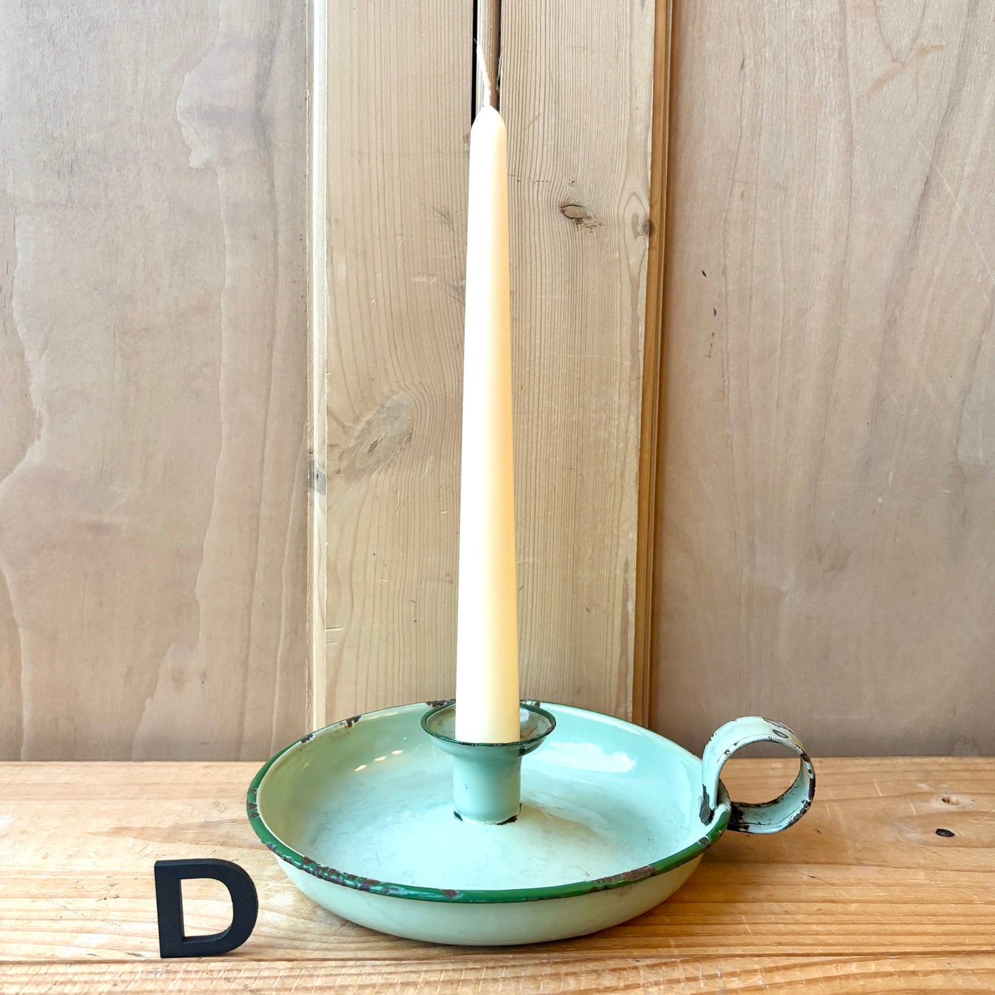 Vintage enamel candle holders