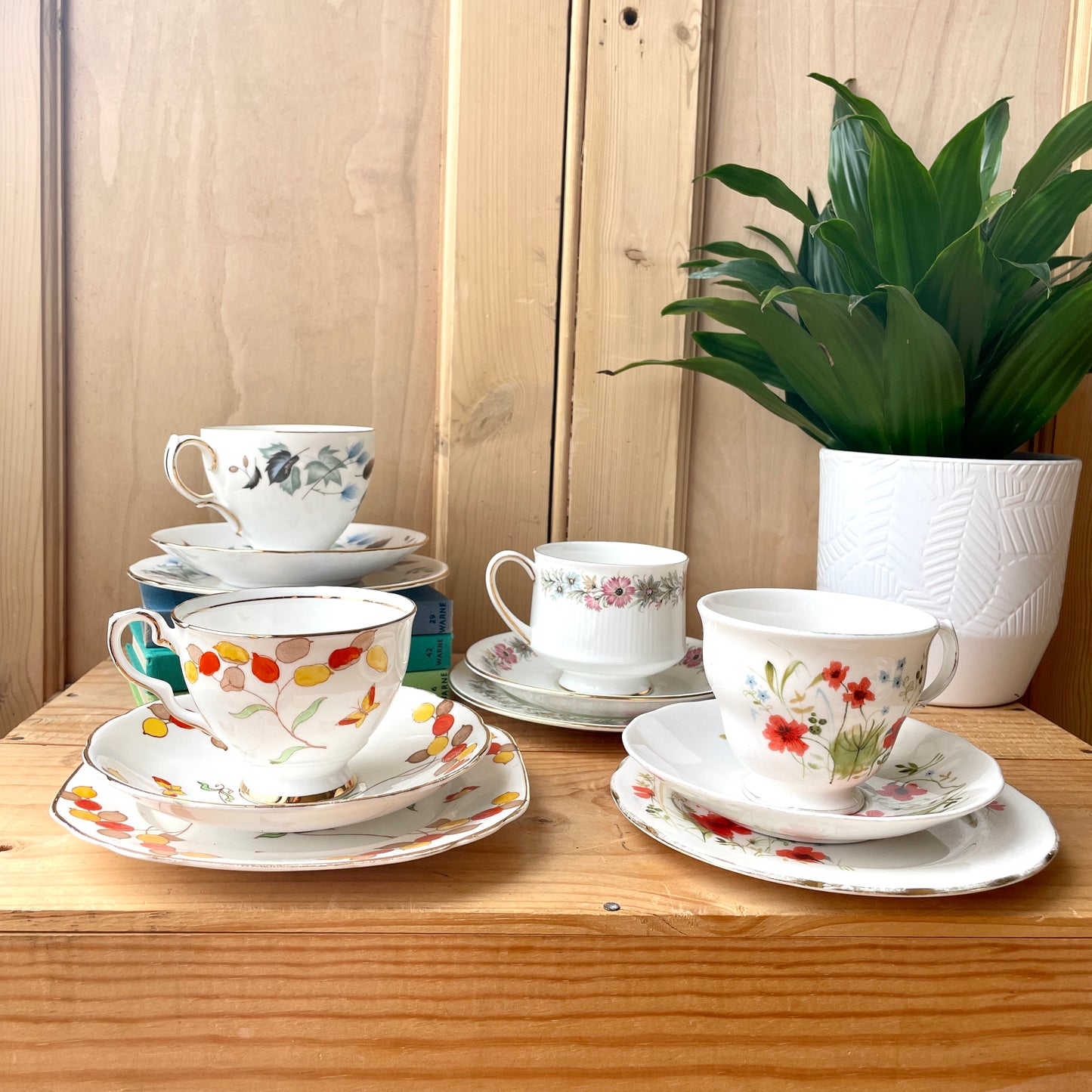 Vintage teacup trio