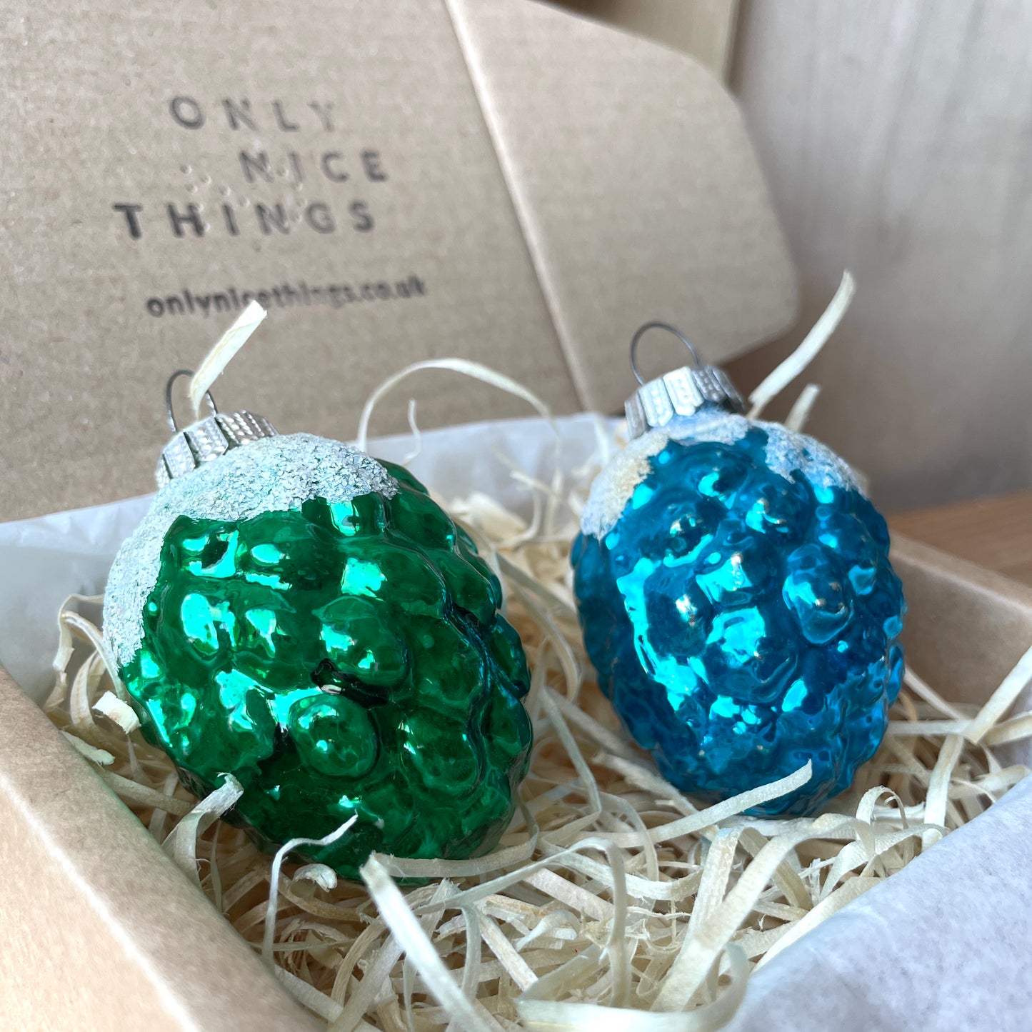 Pair of Vintage Grape Shaped Christmas Decorations