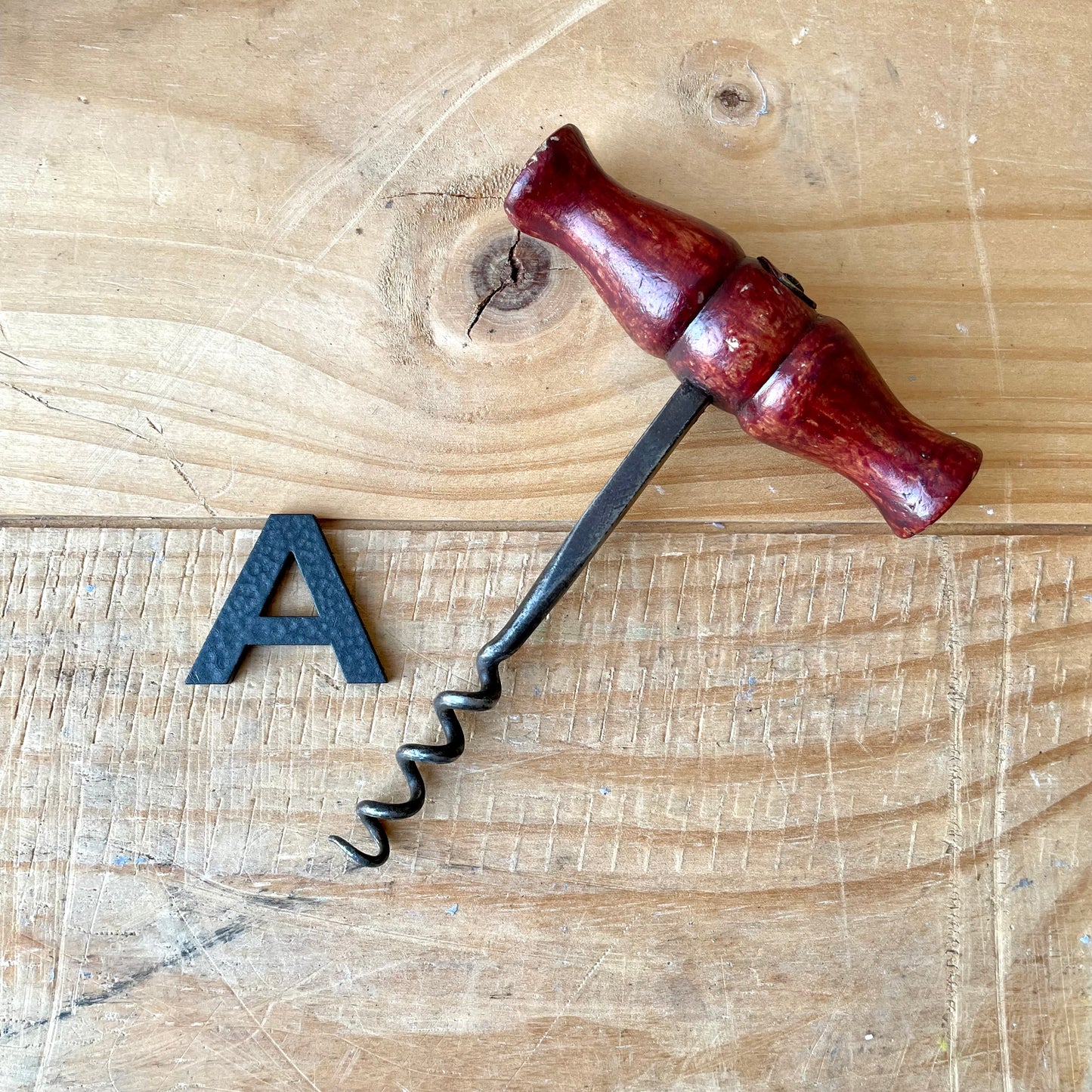 Vintage wooden corkscrew