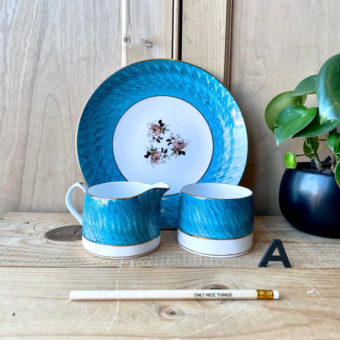 Vintage Cake plate, Milk Jug and Sugar bowl sets