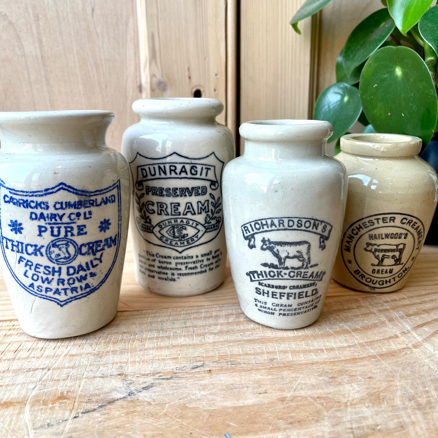 Vintage Cream Bottles, Hailwoods Pure Rich Cream glaze bottles.