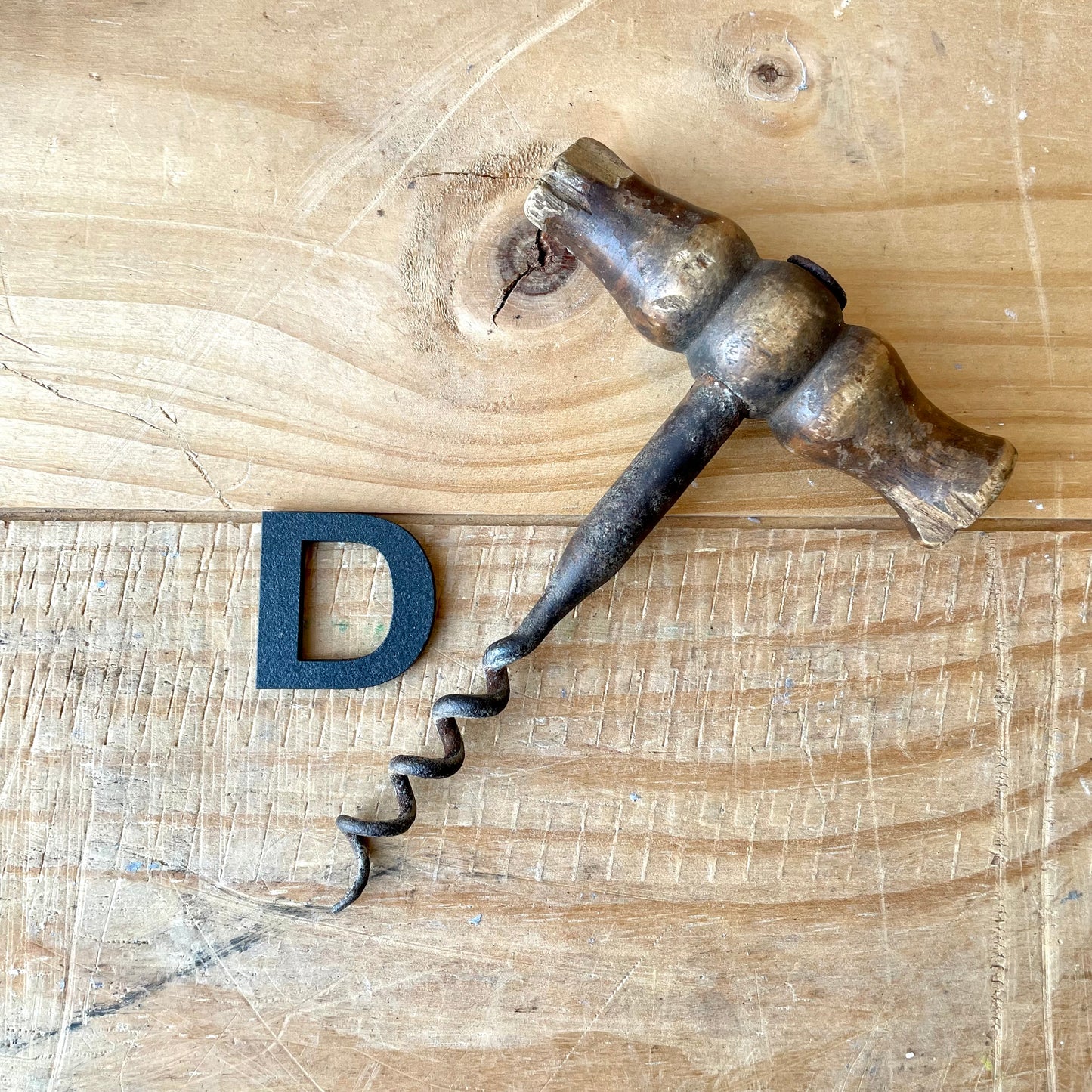 Vintage wooden corkscrew