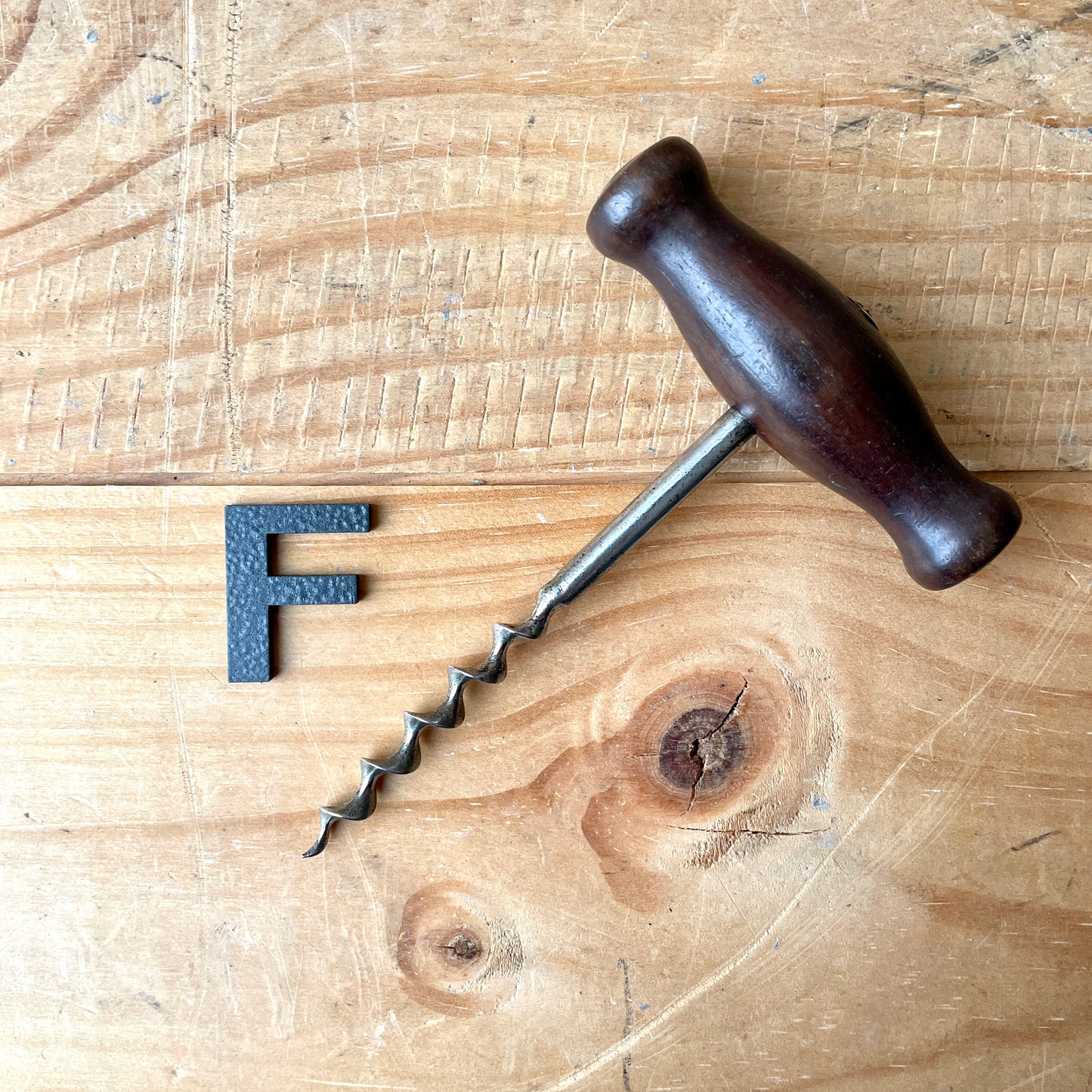 Vintage wooden corkscrew