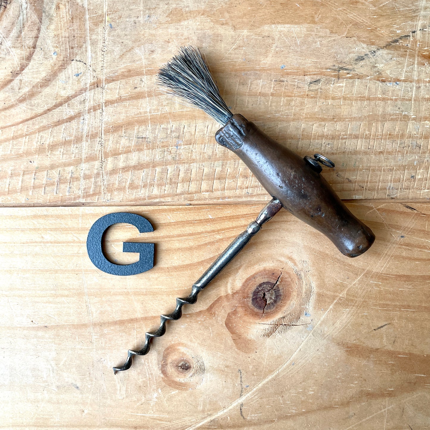 Vintage wooden corkscrew