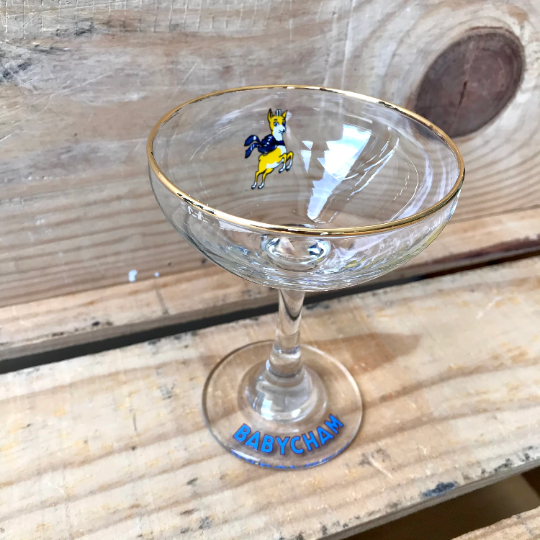 Vintage 1970s Babycham glass