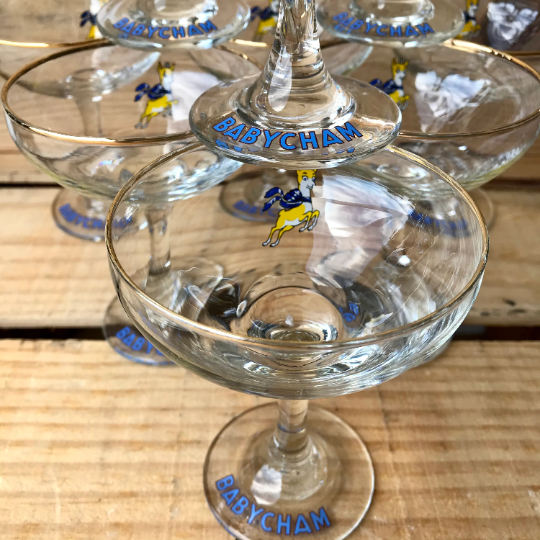 Vintage 1970s Babycham glass